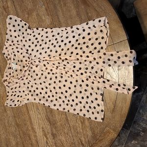 Peach polka dot top